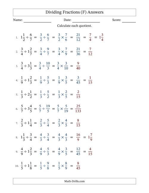 The Dividing Proper and Mixed Fractions with Some Simplification (Fillable) (F) Math Worksheet Page 2
