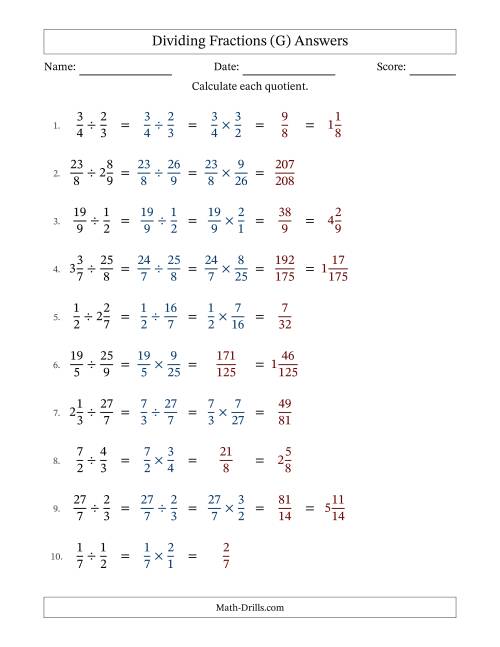 The Dividing Proper, Improper and Mixed Fractions with No Simplification (Fillable) (G) Math Worksheet Page 2
