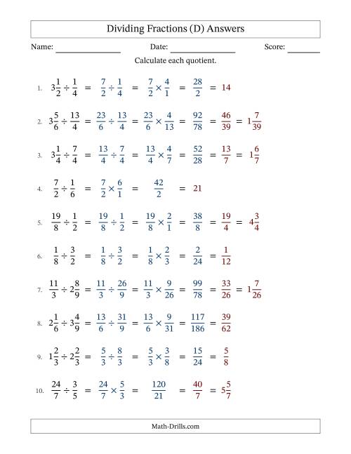 The Dividing Proper, Improper and Mixed Fractions with All Simplification (Fillable) (D) Math Worksheet Page 2