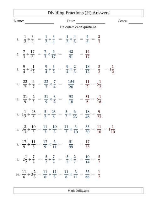 The Dividing Proper, Improper and Mixed Fractions with All Simplification (Fillable) (H) Math Worksheet Page 2