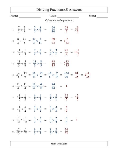 The Dividing Proper, Improper and Mixed Fractions with Some Simplification (Fillable) (J) Math Worksheet Page 2