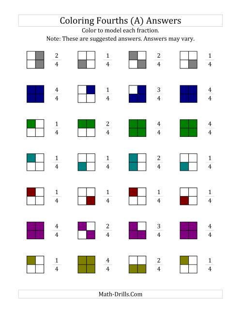 The Coloring Fourths Models (All) Math Worksheet Page 2