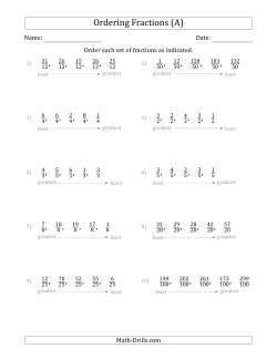 Fractions Worksheets