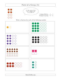 Parts of a Group Fraction Models with Halves Only