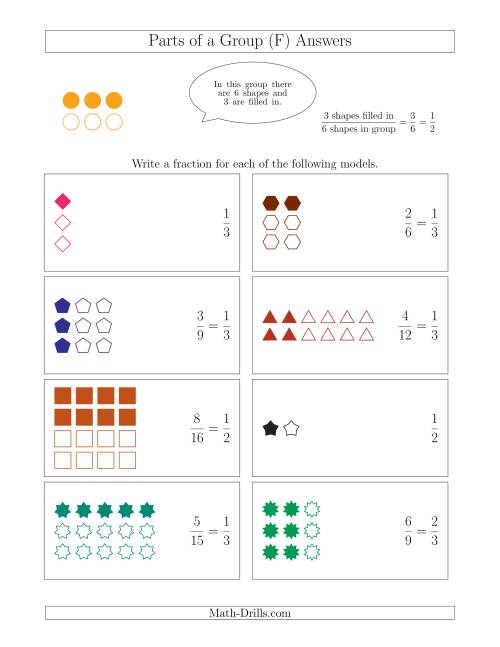 Parts of a Group Fraction Models with Halves and Thirds (F)