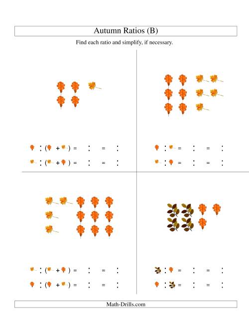 The Autumn Picture Ratios (B) Math Worksheet