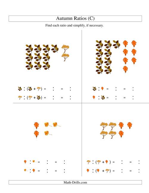 The Autumn Picture Ratios (C) Math Worksheet