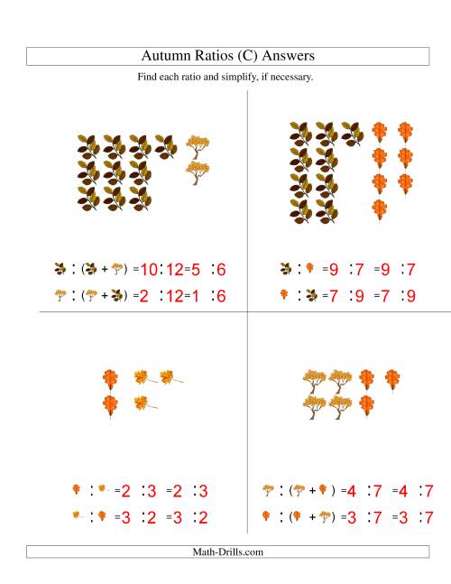 The Autumn Picture Ratios (C) Math Worksheet Page 2