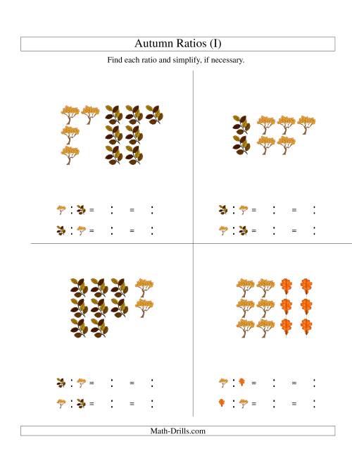The Autumn Picture Ratios (I) Math Worksheet