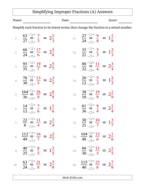 simplify improper fractions calculator