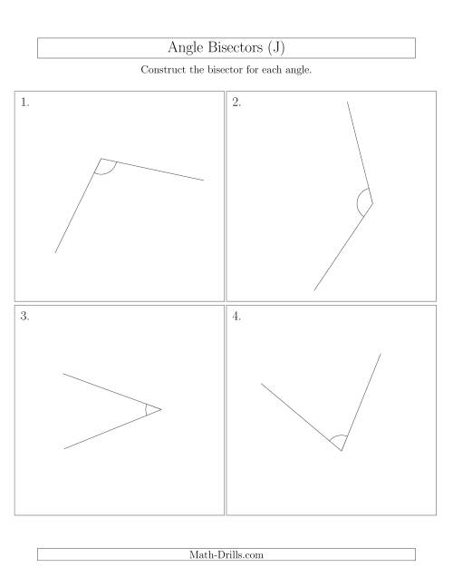 The Angle Bisectors with Randomly Rotated Angles (J) Math Worksheet