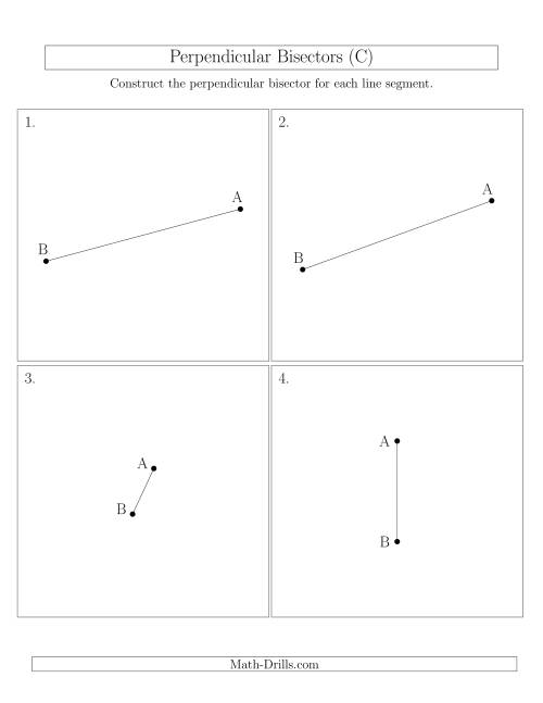 The Perpendicular Bisectors of a Line Segment (C) Math Worksheet