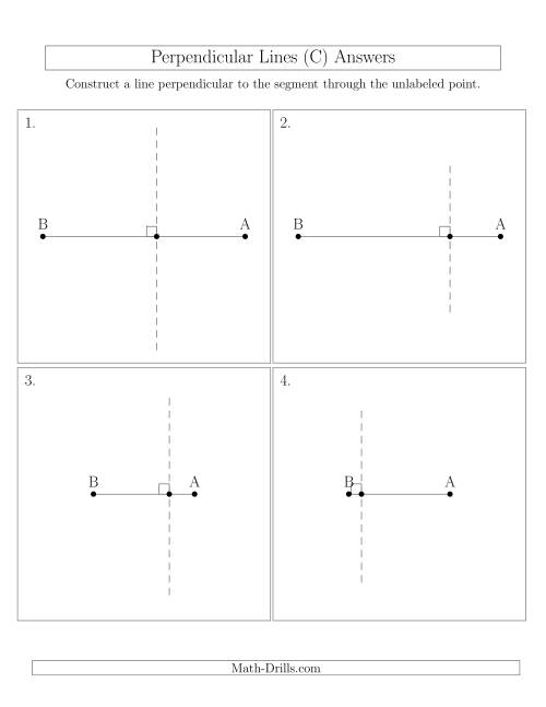 The Construct Perpendicular Lines Through Points on a Line Segment (C) Math Worksheet Page 2