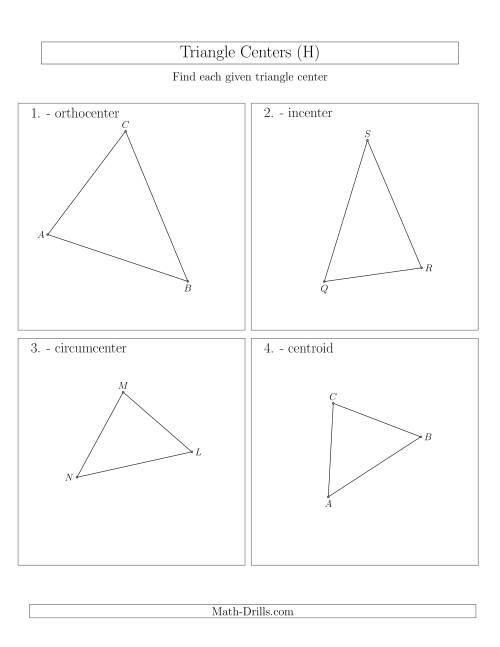 The Contructing Centers for Acute Triangles (H) Math Worksheet