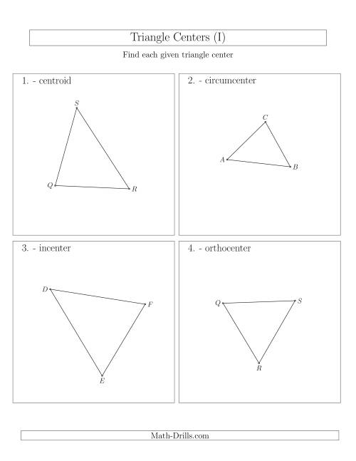The Contructing Centers for Acute Triangles (I) Math Worksheet
