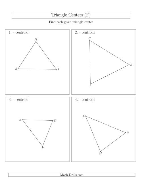 The Contructing Centroids for Acute Triangles (F) Math Worksheet