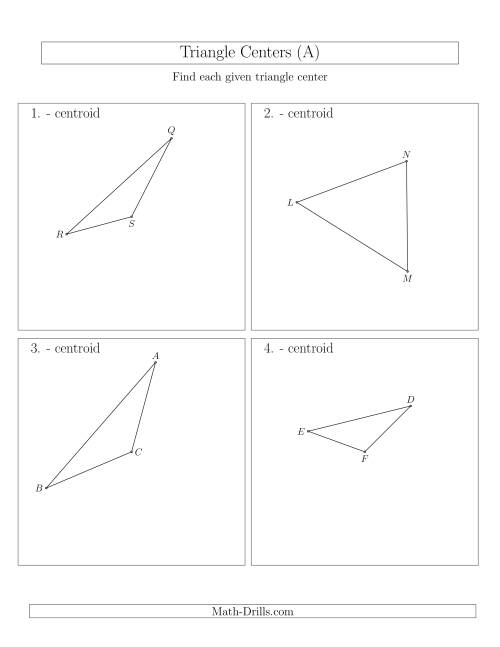 The Contructing Centroids for Acute and Obtuse Triangles (All) Math Worksheet