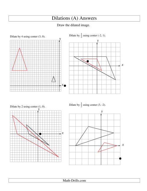 Dilations Using Various Centers A