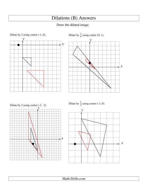 The Dilations Using Various Centers (B) Math Worksheet Page 2
