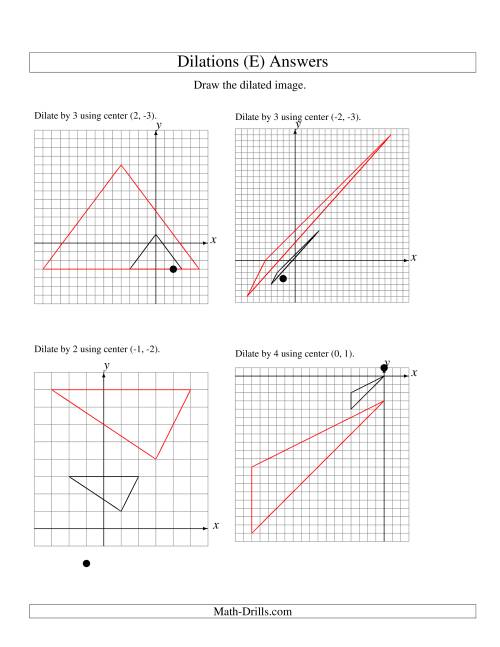 The Dilations Using Various Centers (E) Math Worksheet Page 2