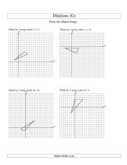 Dilations Using Various Centers (G) Geometry Worksheet