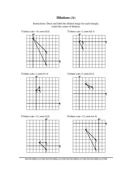 Geometry Dilation Worksheet