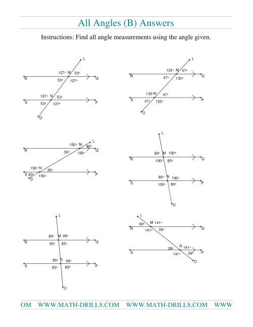 The Finding Angle Measurements (B) Math Worksheet Page 2