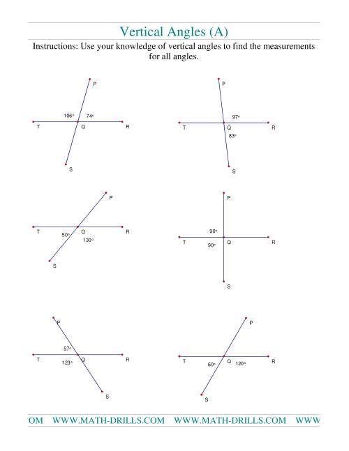 vertical angles a