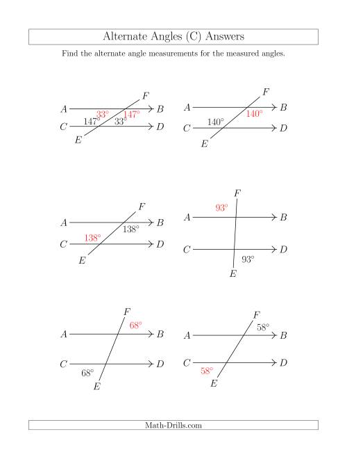 The Alternate Angles (C) Math Worksheet Page 2