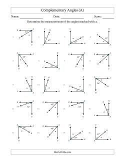 Complementary Angle Relationships with Rotated Diagrams