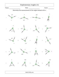 Explementary Angle Relationships with Rotated Diagrams