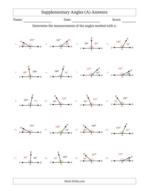 Supplementary Angle Relationships (All)