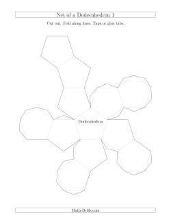 Net of a Dodecahedron Version 1 Geometry Worksheet