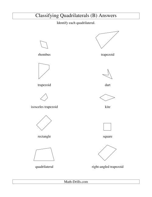 The Classifying Quadrilaterals (B) Math Worksheet Page 2