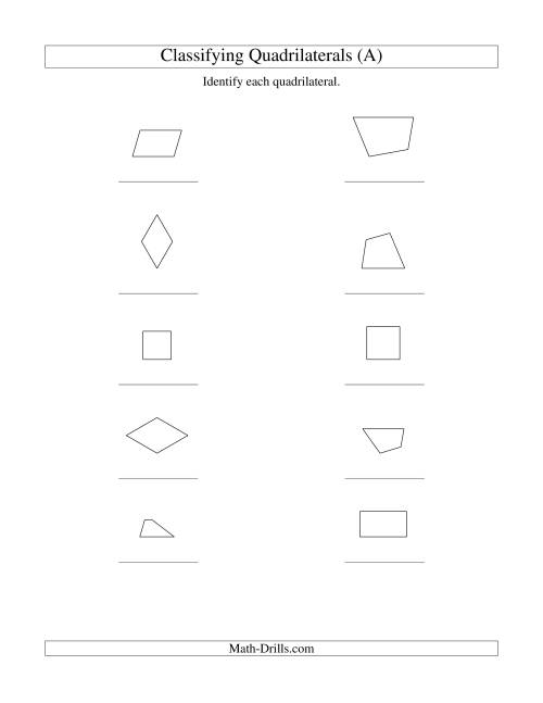 Classify Quadrilaterals Pixel Art Google Sheet, Thanksgiving, Rhombus  Squares