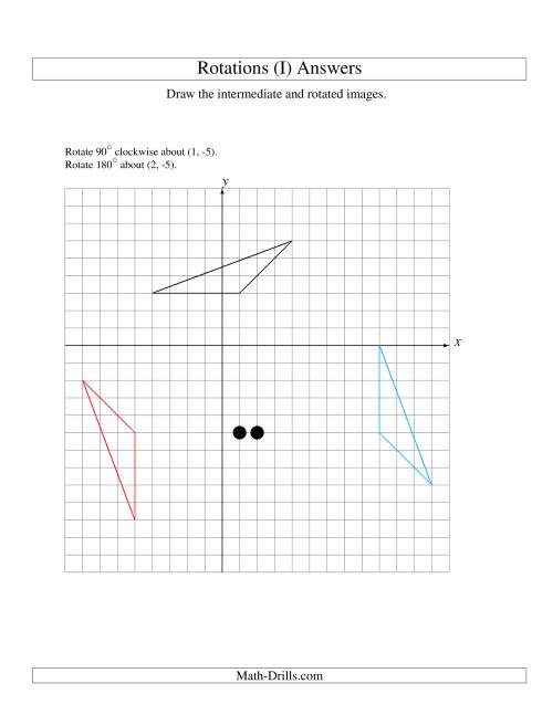 The Two-Step Rotation of 3 Vertices around Any Point (I) Math Worksheet Page 2