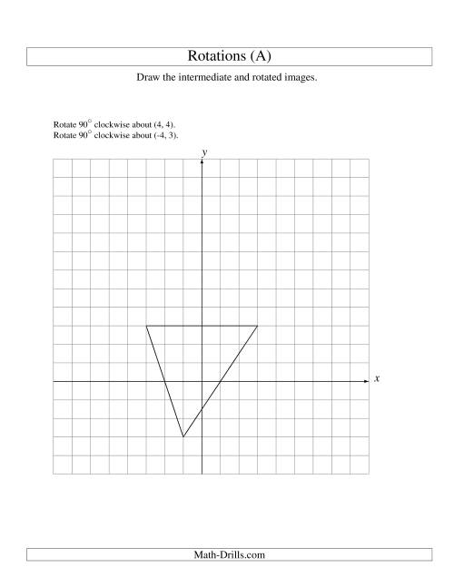The Two-Step Rotation of 3 Vertices around Any Point (All) Math Worksheet