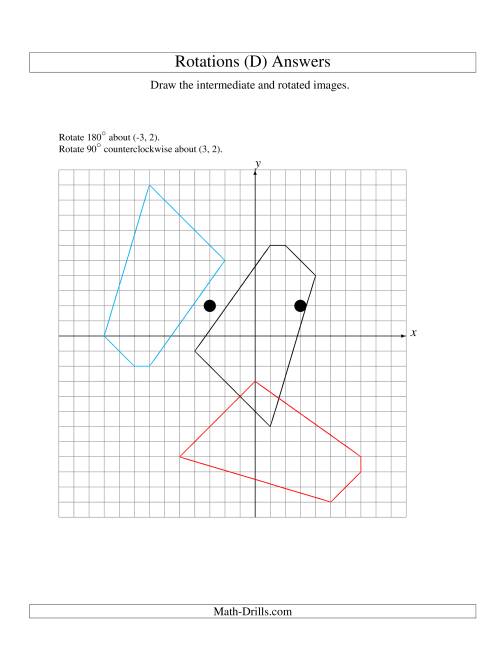 The Two-Step Rotation of 5 Vertices around Any Point (D) Math Worksheet Page 2