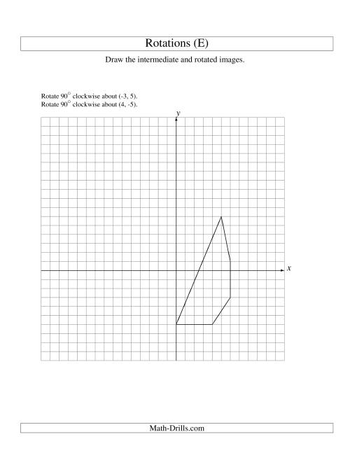 The Two-Step Rotation of 5 Vertices around Any Point (E) Math Worksheet