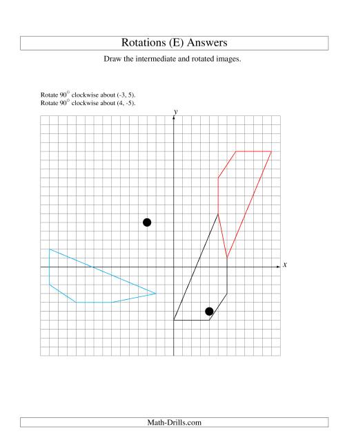 The Two-Step Rotation of 5 Vertices around Any Point (E) Math Worksheet Page 2