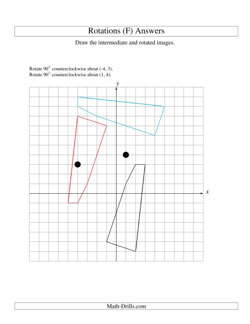 The Two-Step Rotation of 5 Vertices around Any Point (F) Math Worksheet Page 2