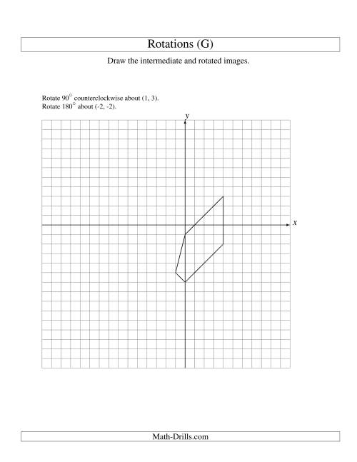 The Two-Step Rotation of 5 Vertices around Any Point (G) Math Worksheet