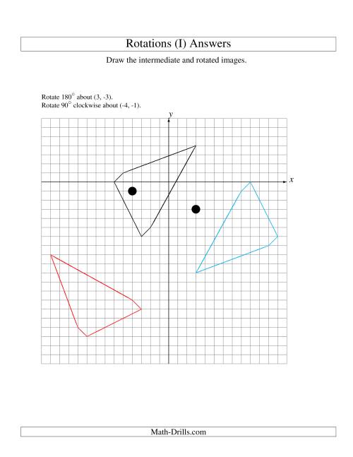 The Two-Step Rotation of 5 Vertices around Any Point (I) Math Worksheet Page 2