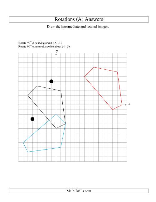 The Two-Step Rotation of 5 Vertices around Any Point (All) Math Worksheet Page 2