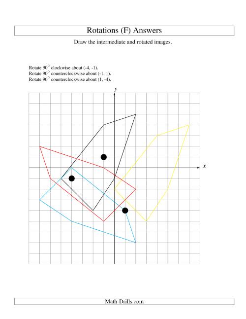 The Three-Step Rotation of 5 Vertices around Any Point (F) Math Worksheet Page 2
