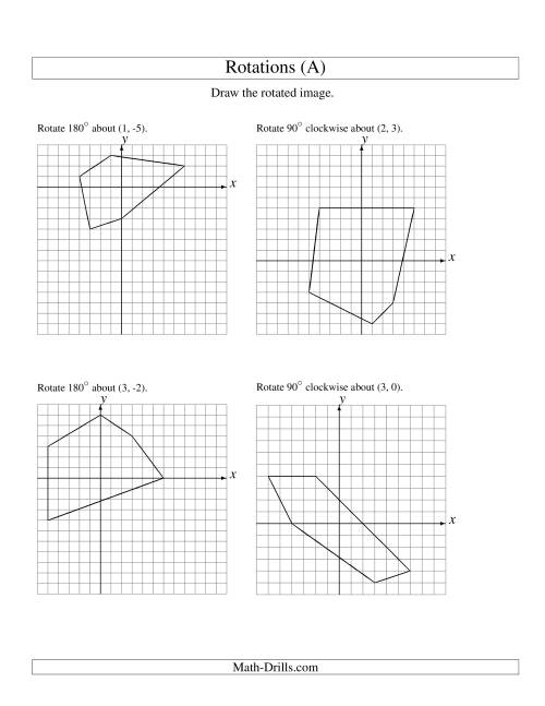 The Rotation of 5 Vertices around Any Point (All) Math Worksheet
