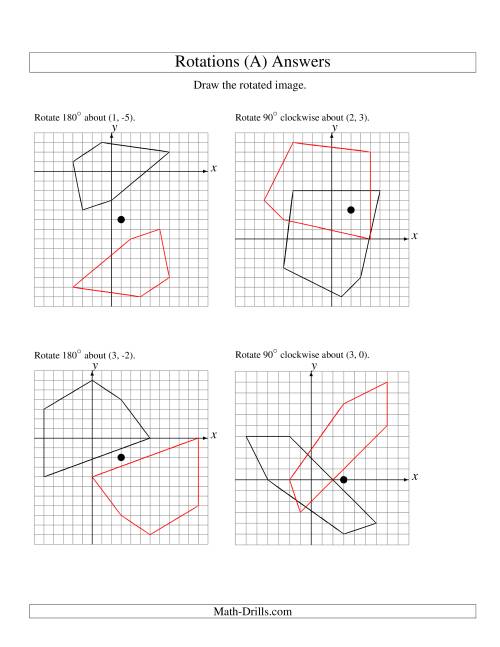 The Rotation of 5 Vertices around Any Point (All) Math Worksheet Page 2