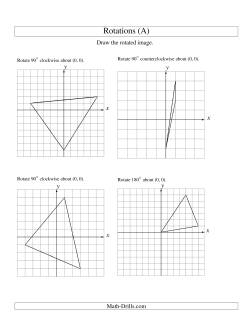 Rotation of 3 Vertices around the Origin (A) Geometry Worksheet