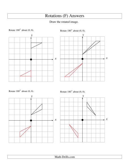 The Rotation of 3 Vertices around the Origin Starting in Quadrant I (F) Math Worksheet Page 2