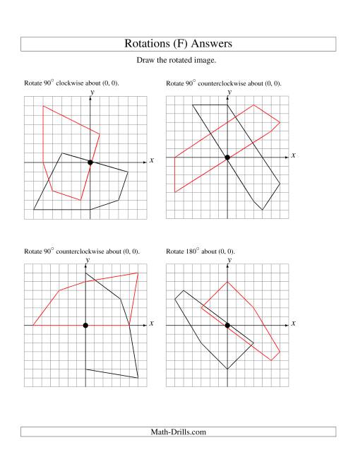 The Rotation of 5 Vertices around the Origin (F) Math Worksheet Page 2